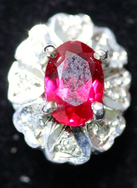 Pair of ruby and diamond studs 9ct gold Carousel 1