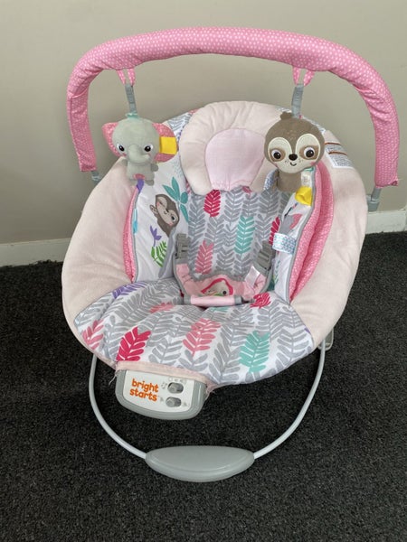 Pink “Bright Starts” baby bouncer Carousel 1