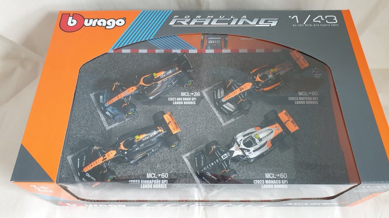 MCLAREN F1 LANDO NORRIS 4 CAR SET 1:43 SCALE FORMULA ONE CARS MCL60 & MCL36 Carousel 1