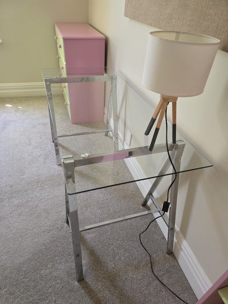 Awesome Glass Trestle Desk – Great for Study or Computer Desk (+ free chair!) Carousel 2