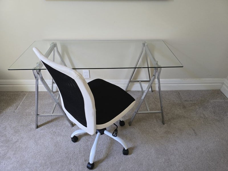 Awesome Glass Trestle Desk – Great for Study or Computer Desk Carousel 8
