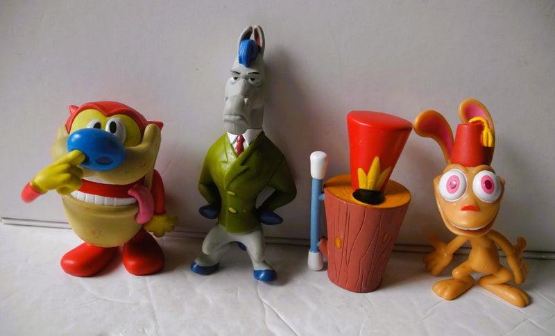 Set of "Ren and Stimpy" Figurines by Viacom 2017 - Stimpy, Mr Horse, Log & Ren Carousel 1
