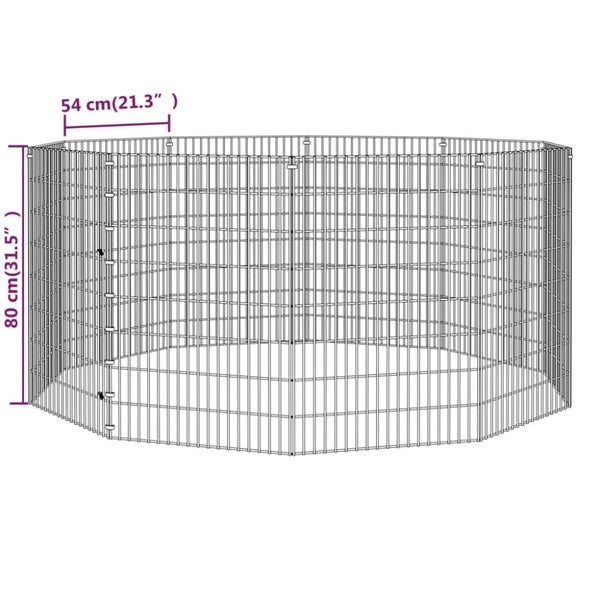 10-panel Rabbit Cage 54x80 Cm Galvanised Iron Oiopik Carousel 2