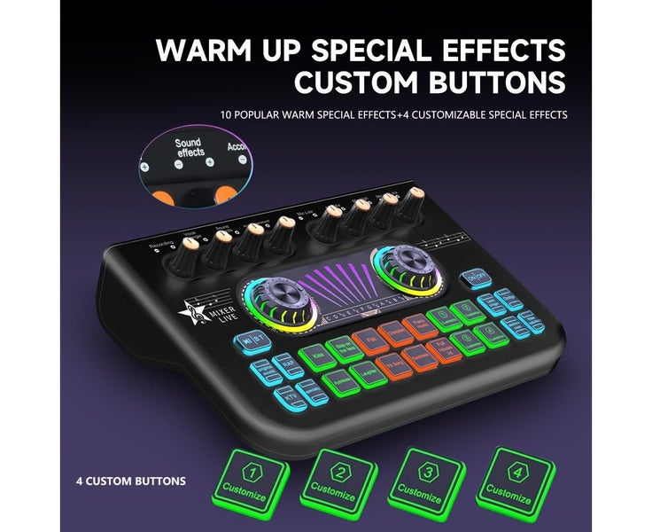 USB-Powered Live Recording Sound Card with Built-in Reverb, One-Click Noise Carousel 2