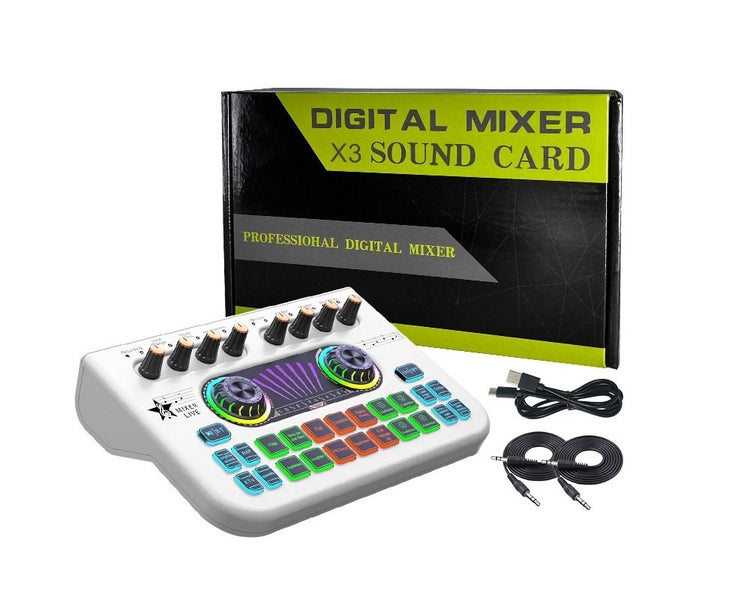 USB-Powered Live Recording Sound Card with Built-in Reverb, One-Click Noise Carousel 1