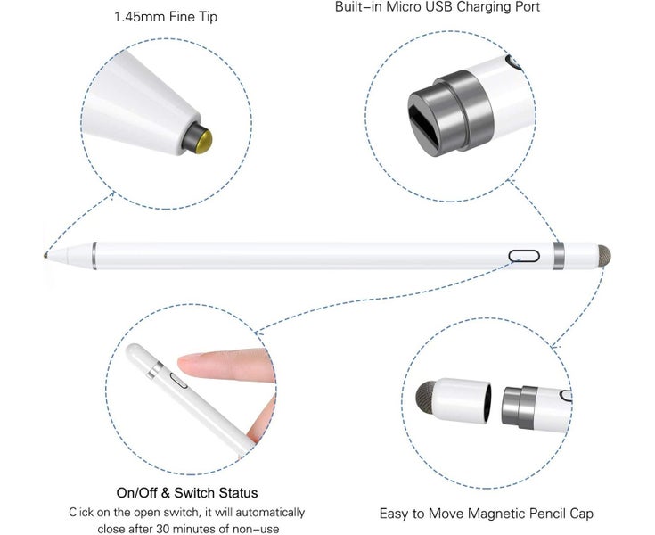 Stylus Pen for iOS&Android Touch Screens,Rechargeable Active Palm Rejection Carousel 2