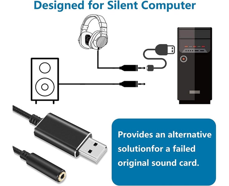 USB To 3.5mm Audio Jack Adapter,USB External Sound Card Audio Adapter Carousel 2