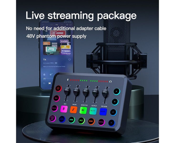 One-Click Noise Reduction Live Sound Card with Intelligent Bass Blocking Carousel 1