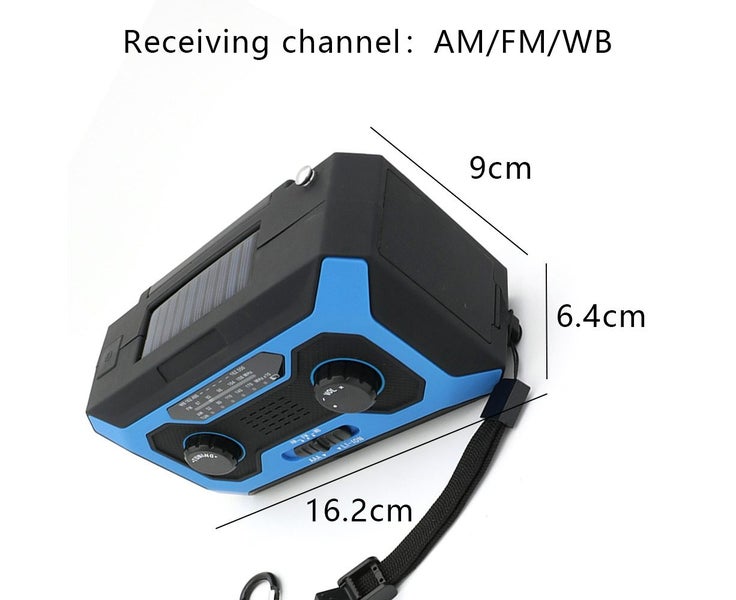 Emergency Weather Radio, 2000Mah Portable Solar Hand Crank Am/Fm/Wb Radio, Carousel 2