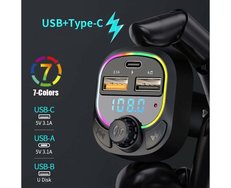 Bluetooth Car Adapter Wireless FM Car Transmitter Receiver with Dual USB Ca Carousel 2