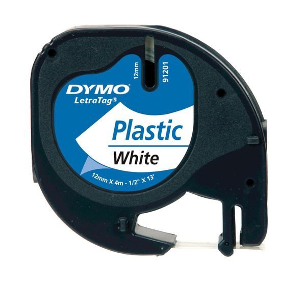 DYMO Genuine Pearl White Plast Tape for LetraTag Plastic Tape. 12mm x 4m. Tea... Carousel 1