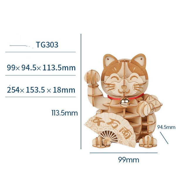 Robotime 3D Plutus Cat Model Carousel 2