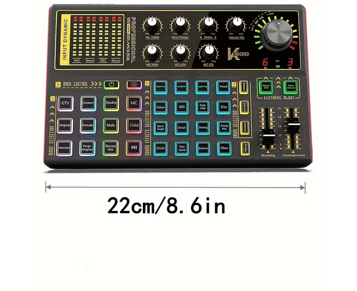 Sound Effect Board for Streaming, Voice Changer Beat Maker with Sound Mixer Carousel 7