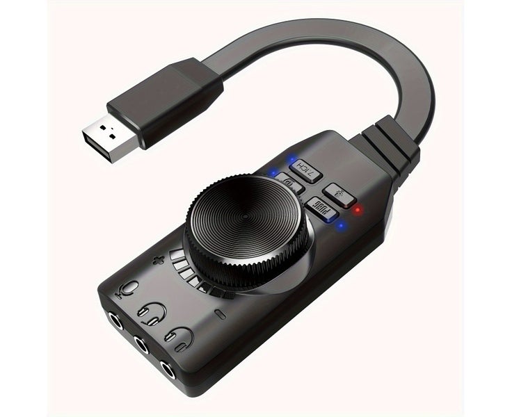 7.1 Surround USB External Sound Card for PC GamingDSP Audio Amplifier Carousel 8