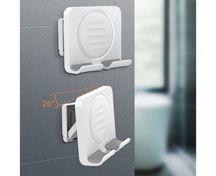 Universal Mobile Phone Holder Bathroom Toilet Bedside Wall Free Punching Br Carousel 2