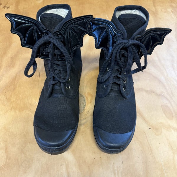 Black Canvas Hi Top Bat/Goth BootsSize 40 Carousel 1