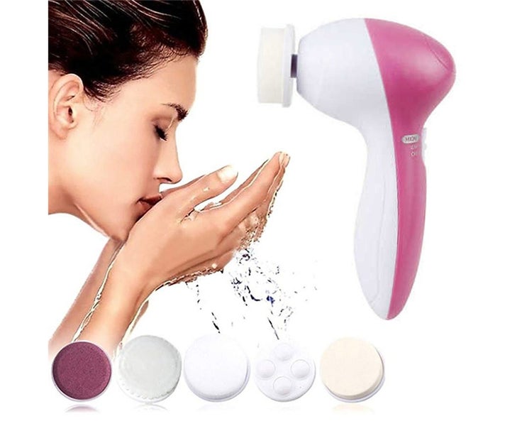 Facial Cleansing Brush,5 Brush Heads In One Set For Easy-Carrying And Differe Carousel 1