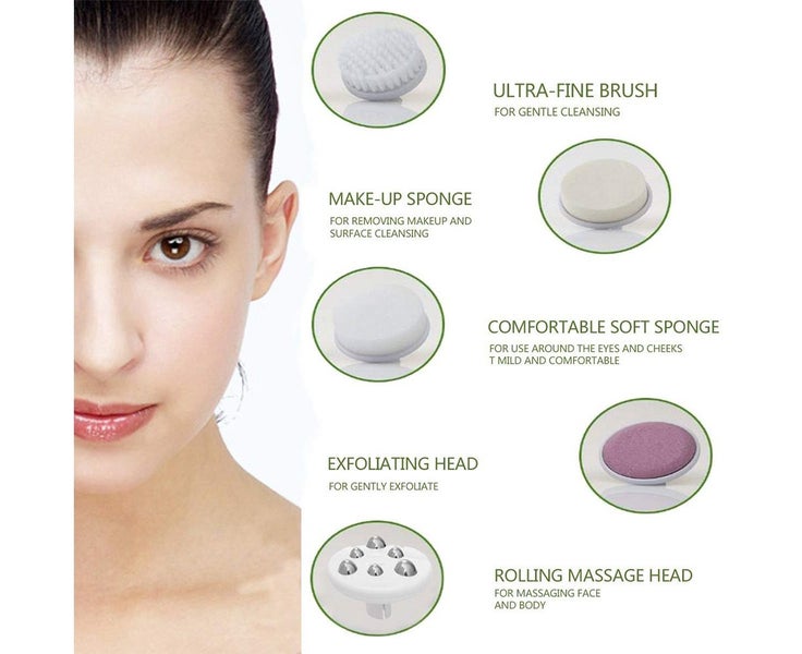 Facial Cleansing Brush,5 Brush Heads In One Set For Easy-Carrying And Differe Carousel 8