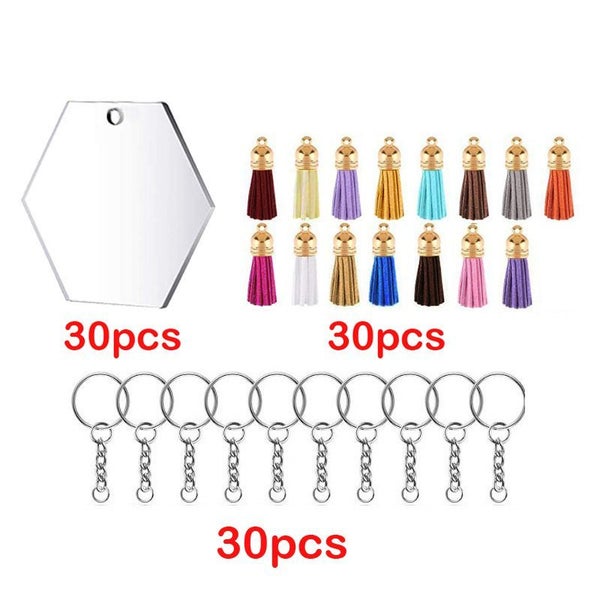 Acrylic Heart Discs Keychain Blanks Vinyl Making Kit Carousel 1