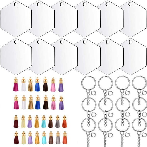 Acrylic Heart Discs Keychain Blanks Vinyl Making Kit Carousel 10