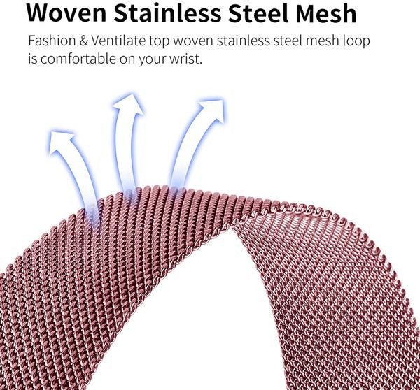 Fitbit Versa 3 Milanese Loop Strap RoseGold Carousel 2