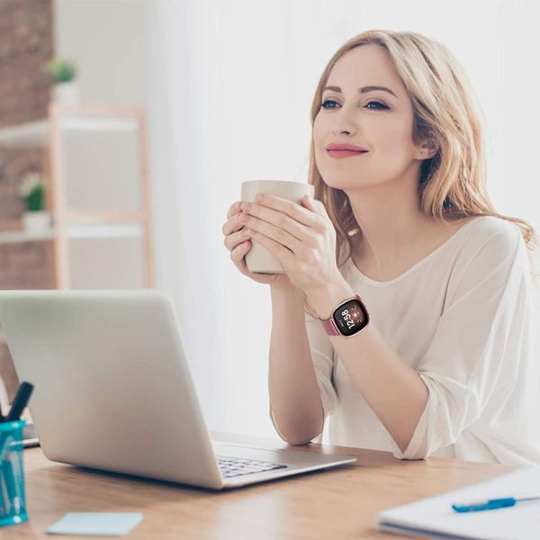 Fitbit Versa 4 Milanese Loop Strap RoseGold Carousel 5