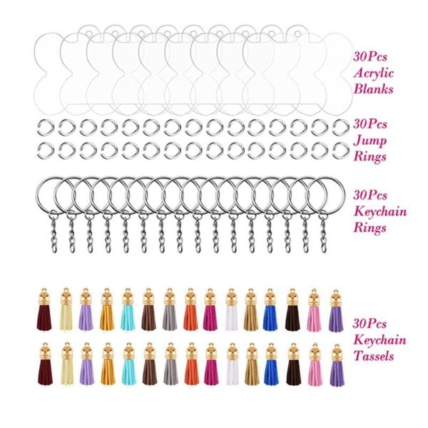 Acrylic Bone Discs Keychain Blanks Vinyl Making Kit64548959173505110
