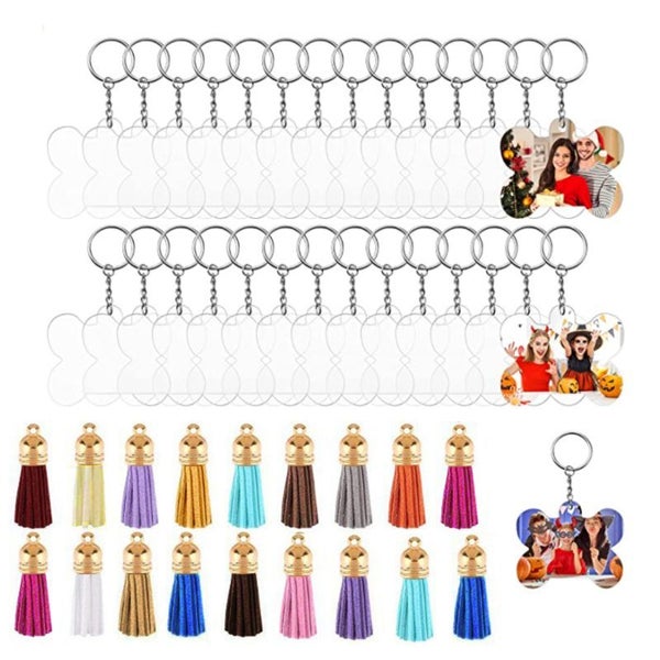 Acrylic Bone Discs Keychain Blanks Vinyl Making Kit64548959173505111