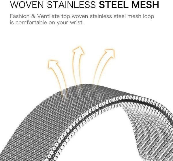 Fitbit Versa 3 Milanese Loop Strap Silver Carousel 2