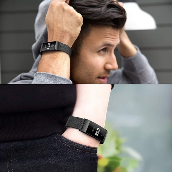 Fitbit Charge 3 Milanese Loop Strap Black Carousel 5