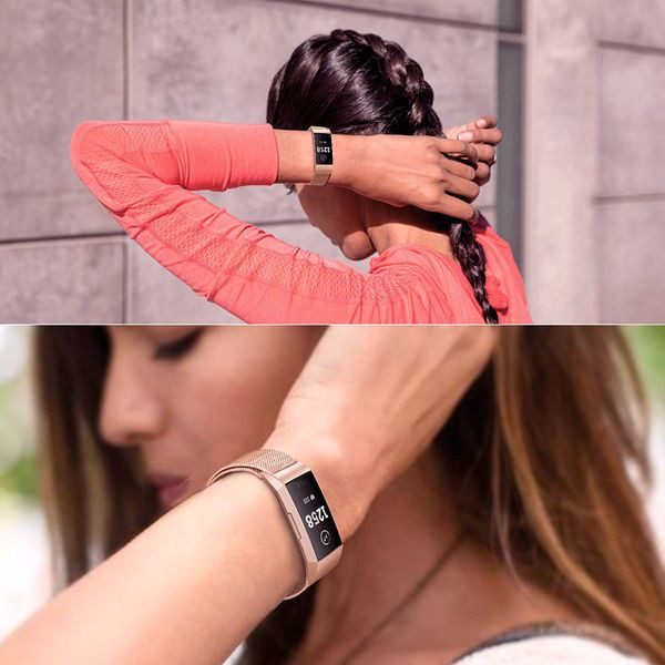 Fitbit Charge 3 Milanese Loop Strap RoseGold Carousel 5
