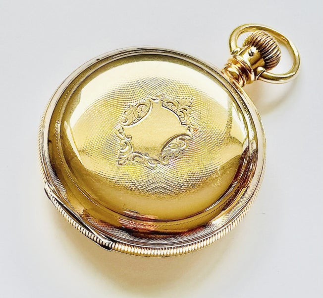 Large 1885 Antique Gold Filled AURORA Watch Co. Pocket Watch Carousel 2