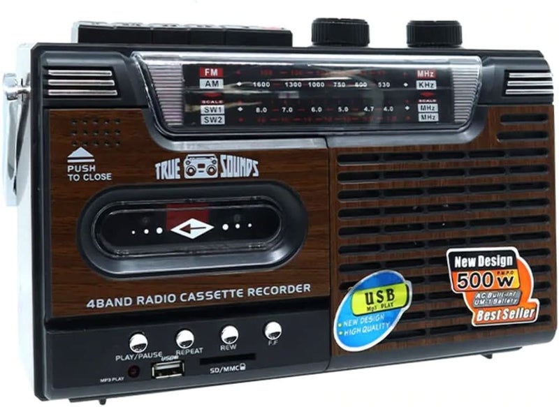 Retro Tape Recorder Cassette Player Outdoor Speaker AM FM SW1 SW2 Radio Singl... Carousel 5