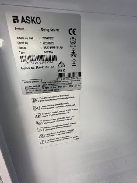 Asko DC7784HPW Heat Pump Drying Cabinet Carousel 7