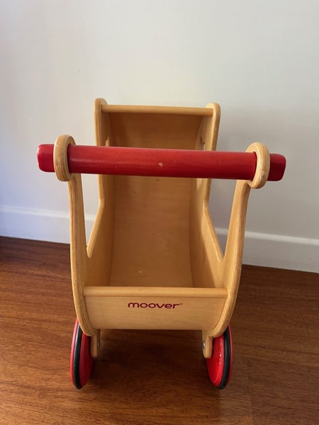 Moover Wooden Dolls Pram / Walker - natural colour Carousel 5
