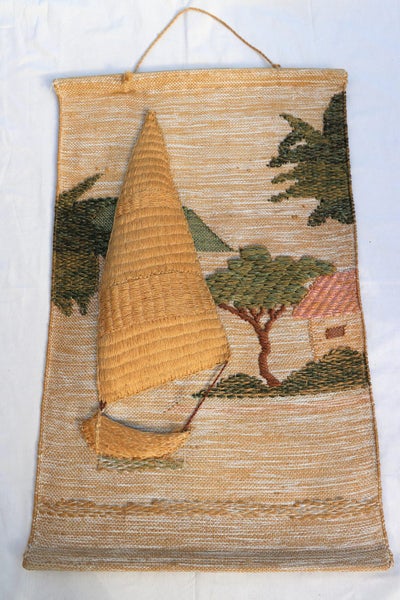 Large Vintage Hand Woven Wall Art - Australian Meyer Carousel 1
