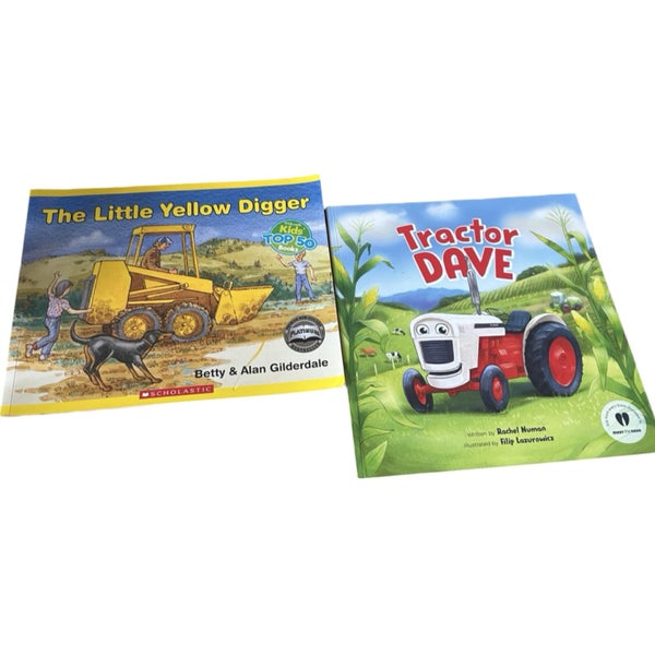The little yellow digger and Tractor Dave kids books $5RES Carousel 1