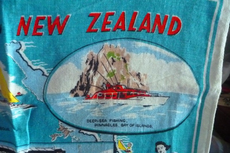 Vintage 50s Sports of NZ Tea Towel Carousel 2