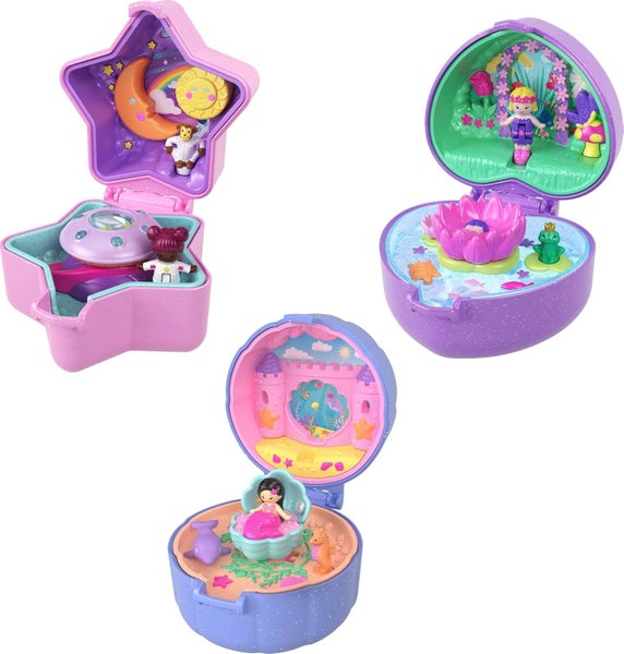 2025 Polly Pocket Keepsake Collection Dolls & Compact Playset Ring Box 3 Pack Carousel 2