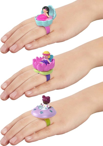 2025 Polly Pocket Keepsake Collection Dolls & Compact Playset Ring Box 3 Pack Carousel 6