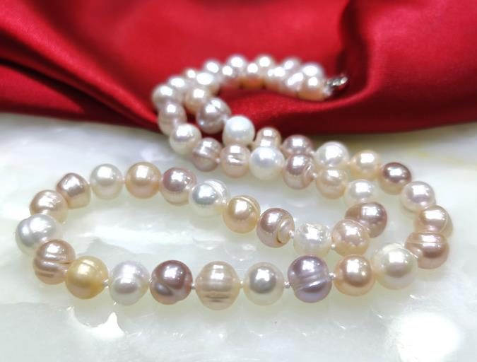 Genuine Fresh Water Multi-Coloured Pearl Necklace Carousel 5