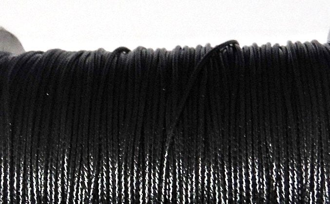 10 mtrs. BLACK WAXED POLYESTER CORD 0.5 mm Carousel 1