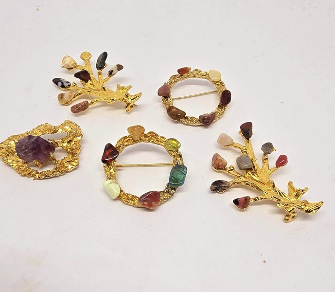 Multi color Gemstones Brooches Carousel 1