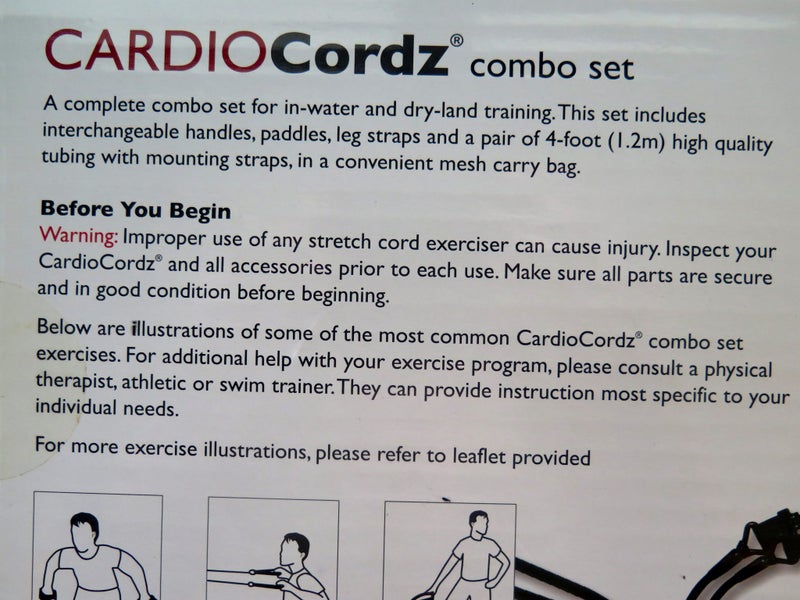CARDIO CORDZ COMBO SET - MEDIUM STRETCH CORDS FOR DRY LAND OR SWIM TRAINING Carousel 12
