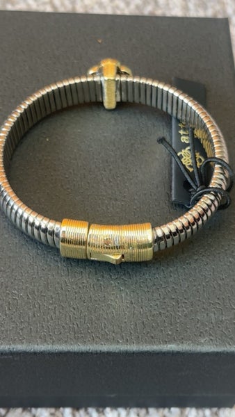 Chunky Clover Bangle gold and silver toned Carousel 2