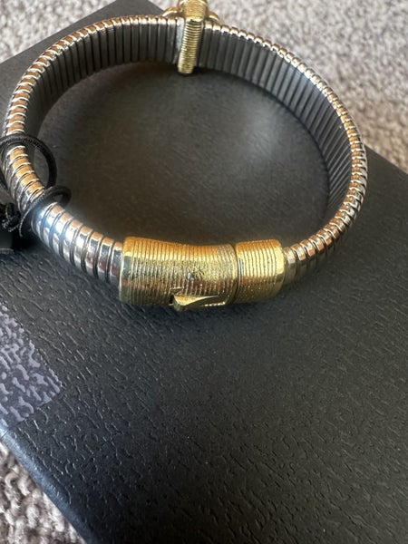 Chunky Clover Bangle gold and silver toned Carousel 3