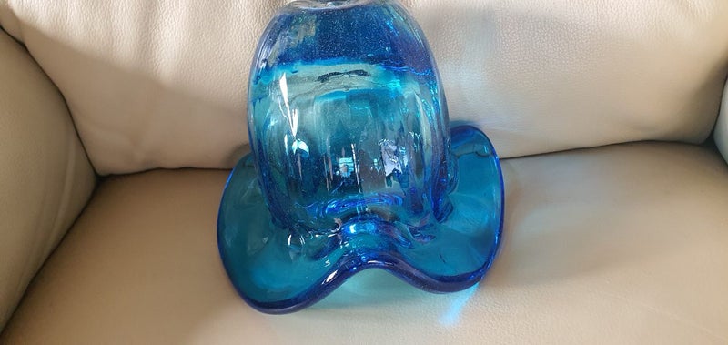 Art glass vase turquoise Carousel 2