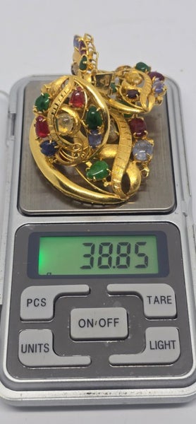 22ct Yellow Gold Multi Gem Set Pendant Earrings Ring Carousel 2