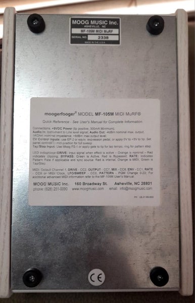 MOOG MOOGERFOOGER MF-105M MIDI MuRF - Limited Edition White-on-White Carousel 5