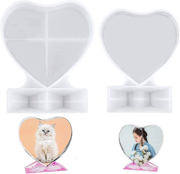 2pcs Silicone Mold Resin Moulds Heart Photo Frame Casting Molds64304253341313110